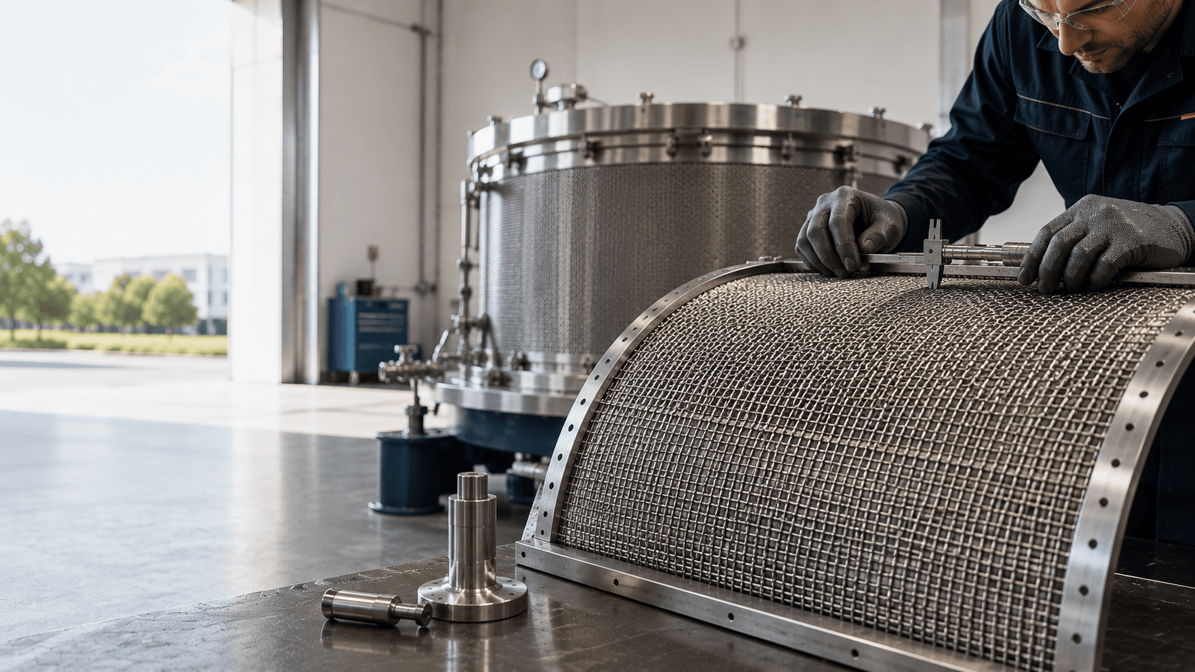 Inspección técnica de criba metálica para separación industrial