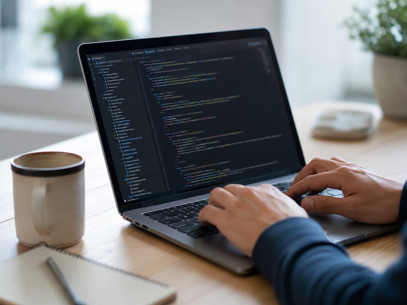 Trabajo con software empresarial en una laptop